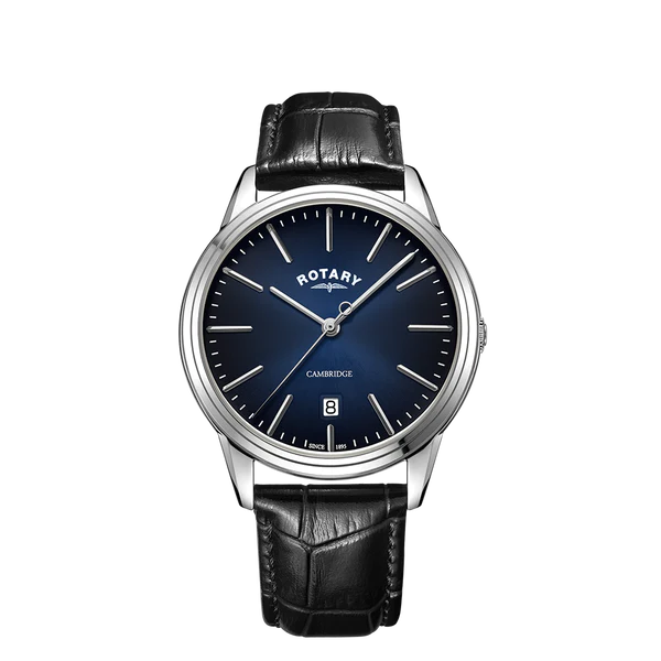 GS05390/05 Rotary Gents Cambridge Blue dial on Black Leather strap