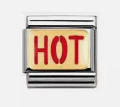 Nomination Classic 18K Gold and Enamel Messages Red Enamel Writing Hot Charm 030229/22