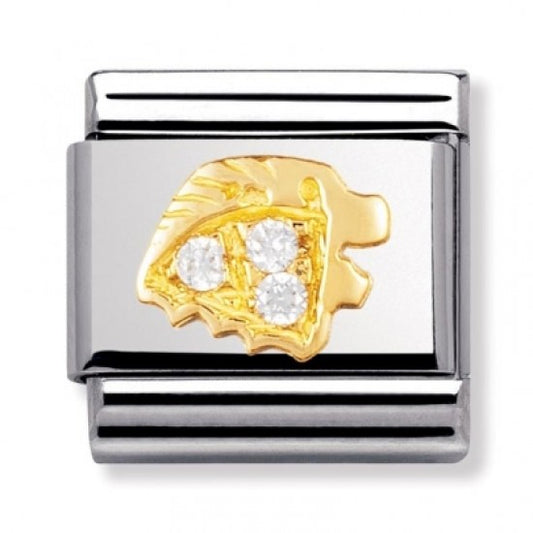 Nomination Classic 18K Gold Cubic Zirconia Set Leo Lion Zodiac Sign Charm 030302/05