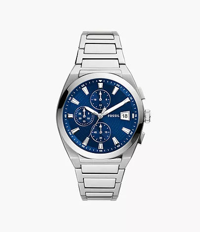 FS5795 Genuine Fossil Everett Chronograph Stainless Steel Silver Watch £199