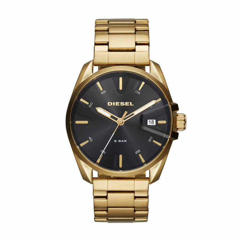 Diesel Mens MS9 Yellow Gold Plated Bracelet Watch DZ1865