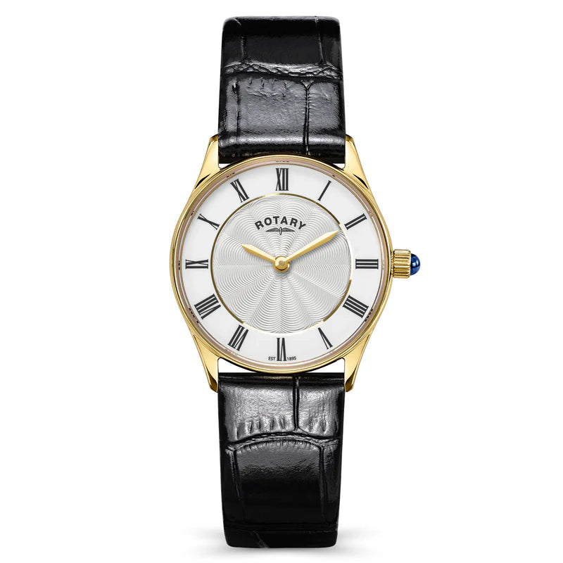 Rotary Heritage Gold Plated Stainless Steel Watch on Leather Strap