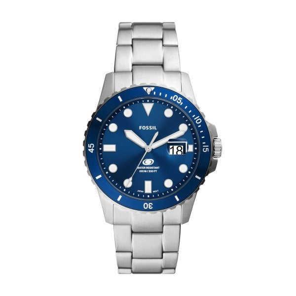 FOSSIL  Gents Fossil Blue dial S/S Quartz Bracelet Watch FS6029