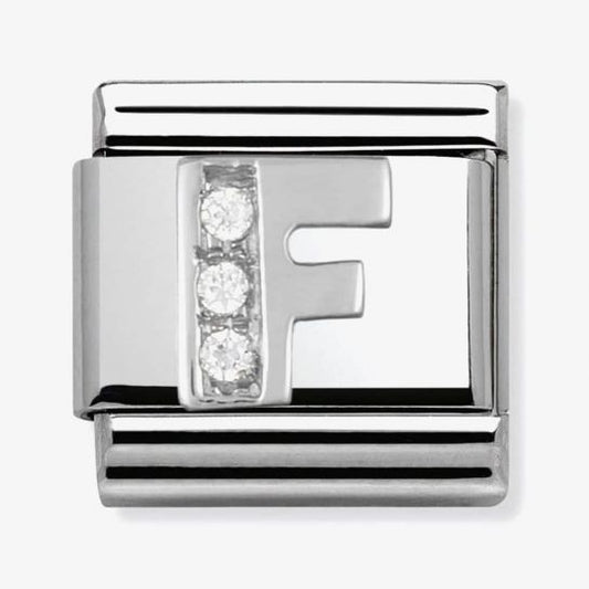 Nomination Classic Silvershine Letter Initial CZ Set Charm 330301