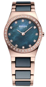 Bering Ladies Stainless Steel Rose gold and Ceramic Bracelet watch 32426-767