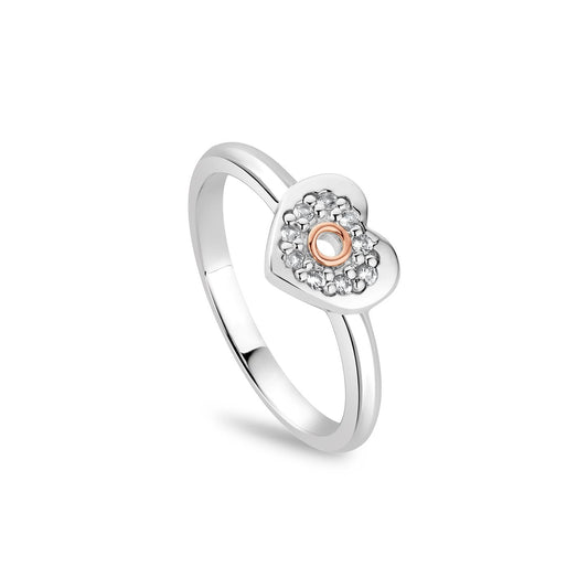 3SCRS0653  Clogau Silver/9ct gold Cariad Sparkle Ring Size M