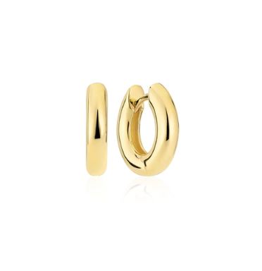 SJ-E2470-YG SIF JAKOBS Carrara Pianura Piccolo Small Hoop Earrings 18ct Yellow Gold Plated Silver polished surface