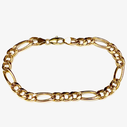 9ct Gold Hollow Figaro Bracelet Pre-loved