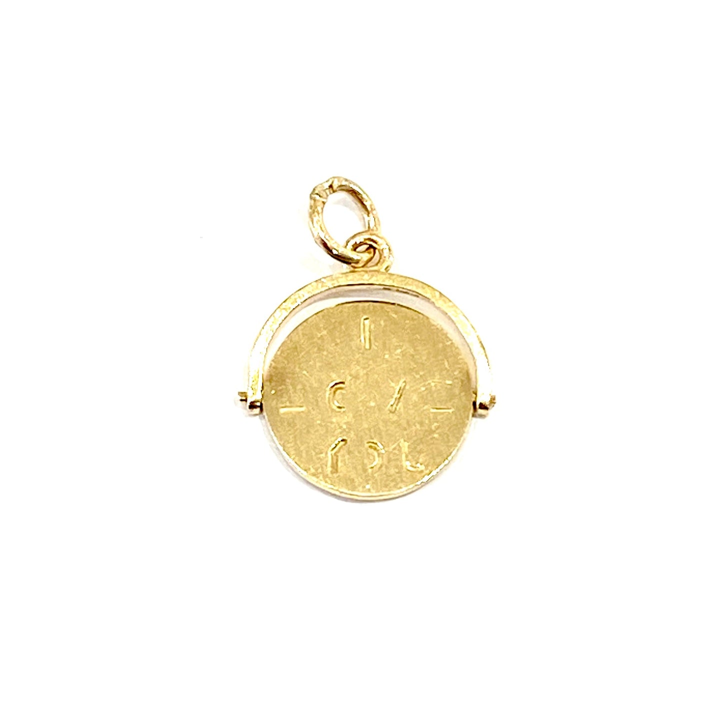 9ct Yellow Gold "I Love You" Spinner Charm Pendant Pre Loved