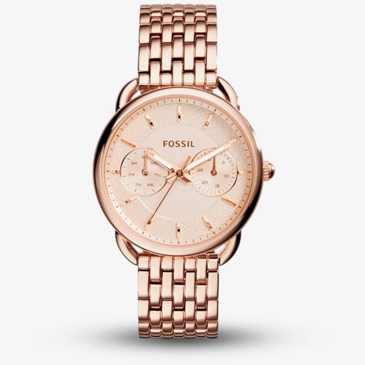 Fossil Tailor Multi function Rose Gold  Stainless Steel Bracelet Watch