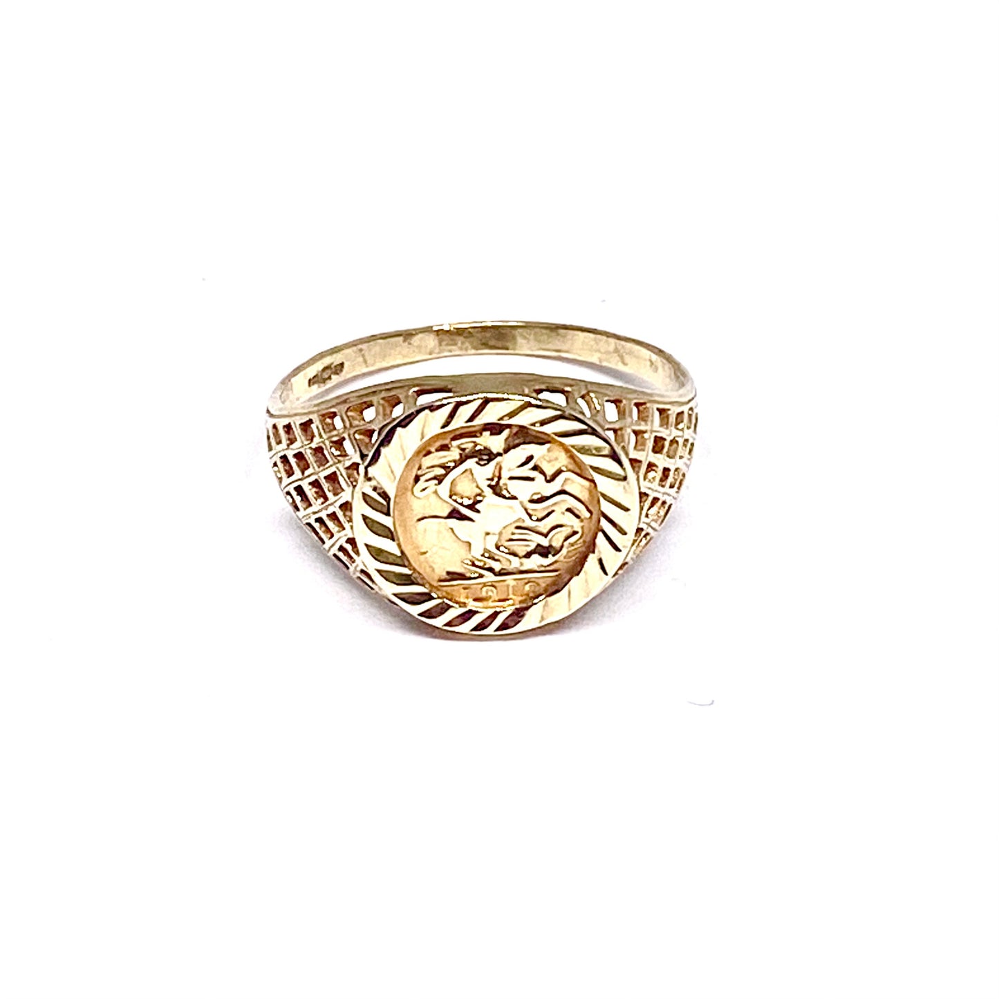 9ct Y/G gold Coin Ring Pre-Loved