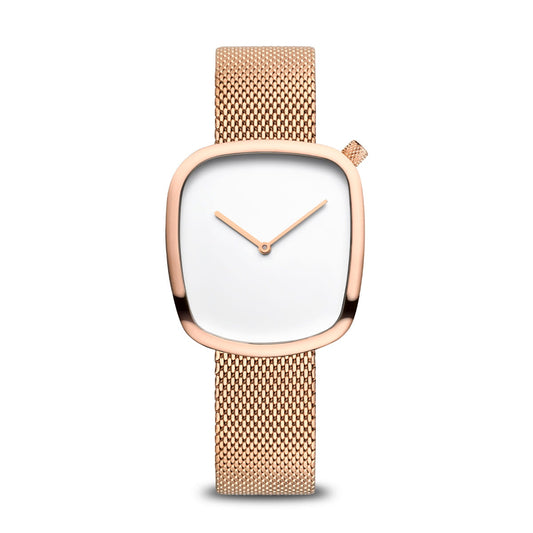 Bering Ladies Stainless Steel  Rose Gold Pebble bracelet watch 18034-364