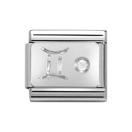 Nomination Classic Silver shine Gemini CZ set Charm  330302/03
