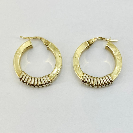 9ct Y/G Hoop earrings Pre-loved