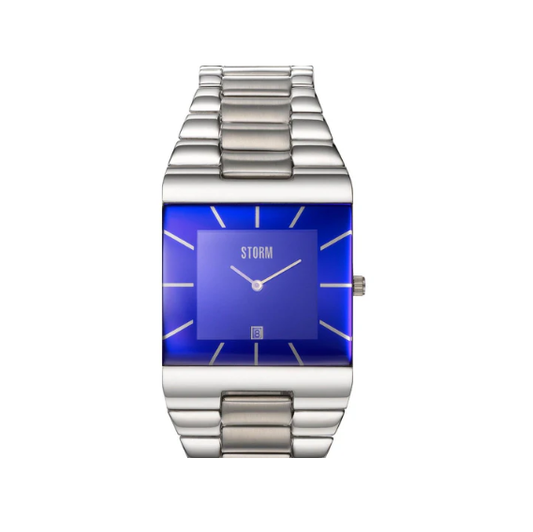 Storm Omari XL Stainless Steel Laser blue dial bracelet watch