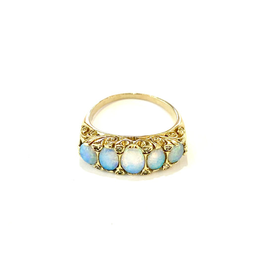 9ct Yellow Gold Opal set Ring Pre Loved