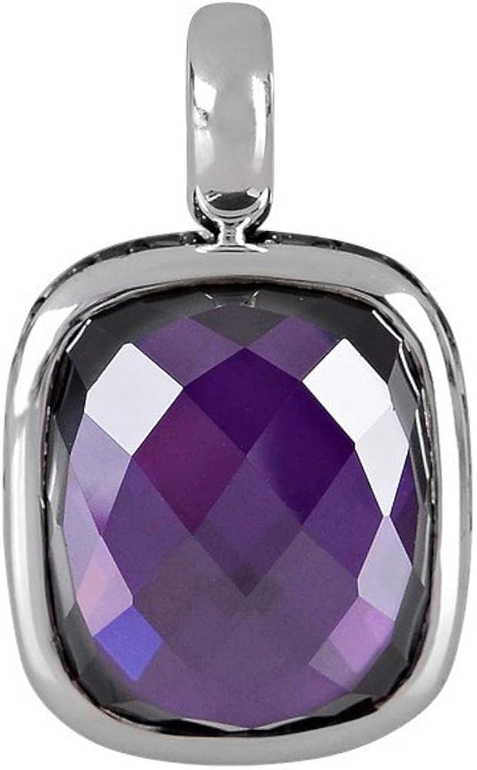 Thomas Sabo Sterling Silver Rectangular Purple Cubic Zirconia Pendant