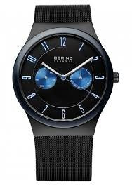 Bering Gents Black Ceramic Stainless Steel bracelet watch Ref 32139-227
