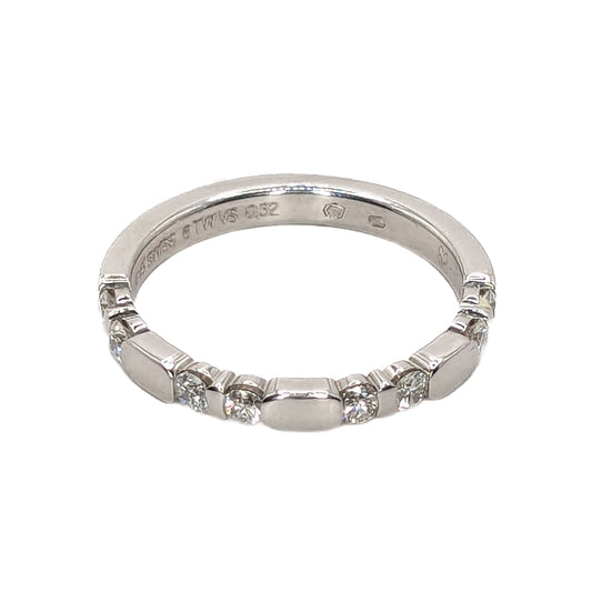 Furrer Jacot 18ct White Gold Diamond Set Wedding Ring