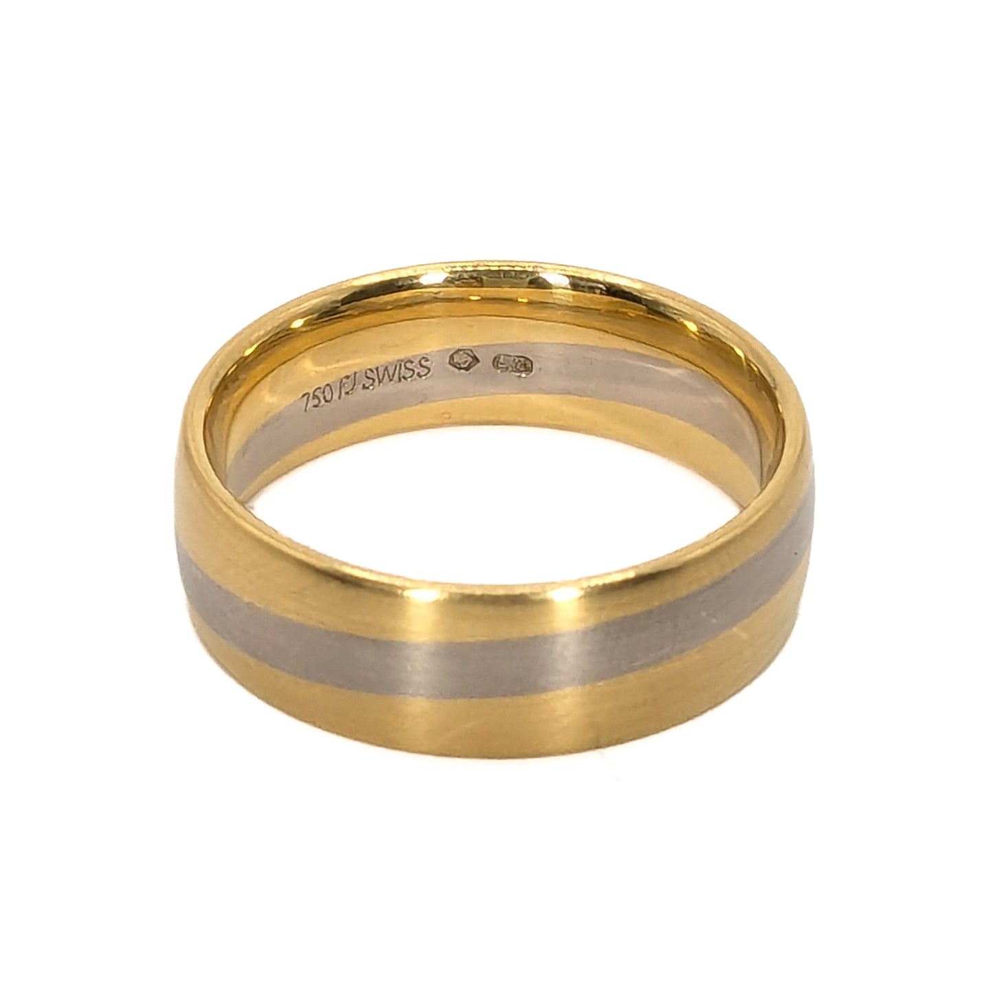 Furrer Jacot 7.5mm 2-Tone 18ct Gold Wedding Ring
