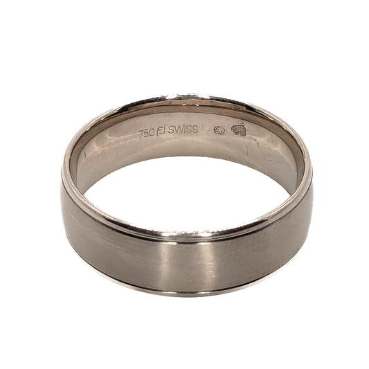 Furrer Jacot 7mm 18ct White Gold Matt Finished Wedding Ring