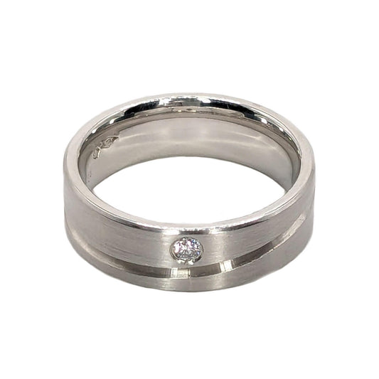 Furrer Jacot 6mm Platinum Diamond Set Wedding Ring