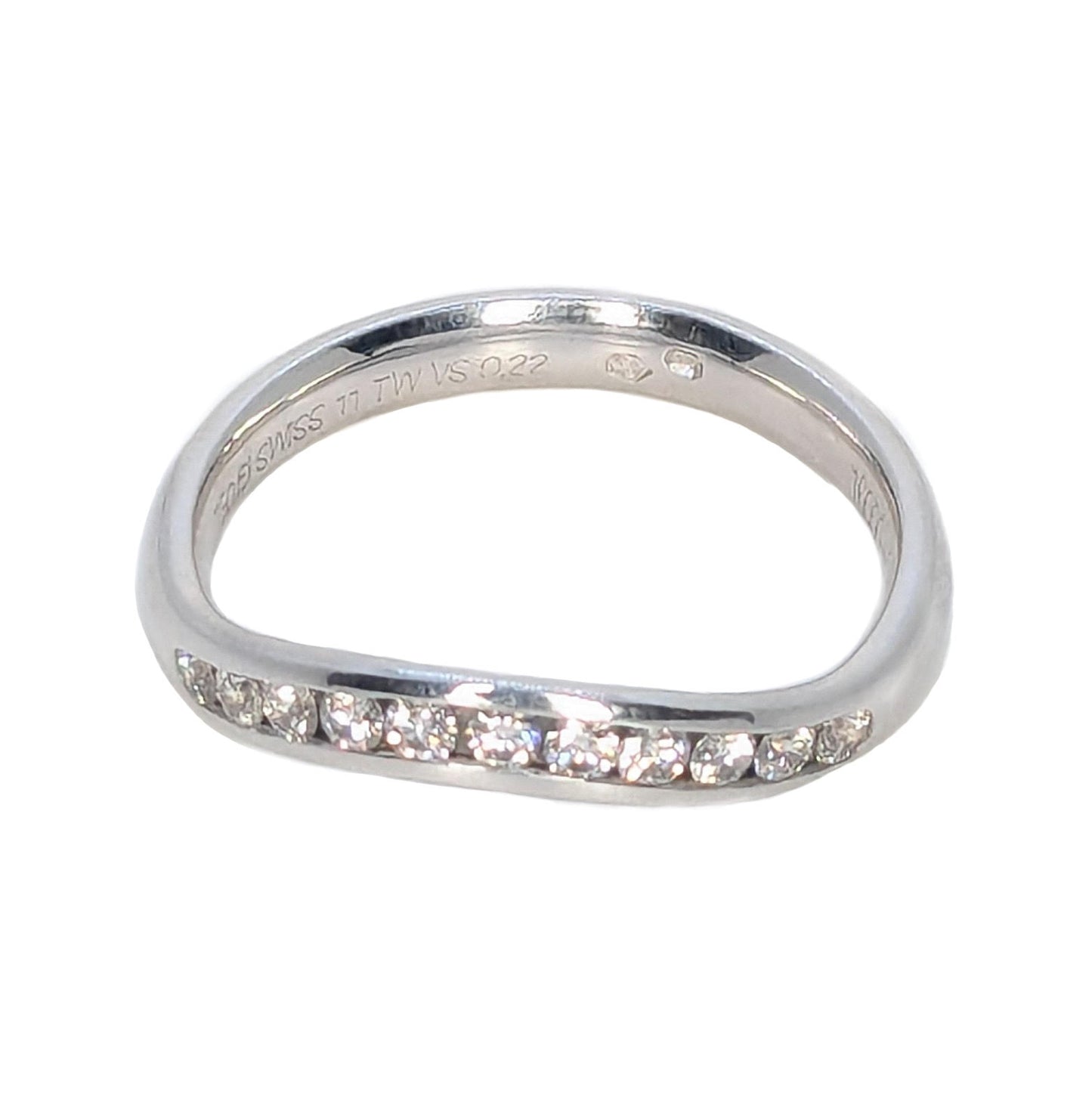 Furrer Jacot 18ct White Gold Diamond Set Shaped Wedding/Eternity Ring