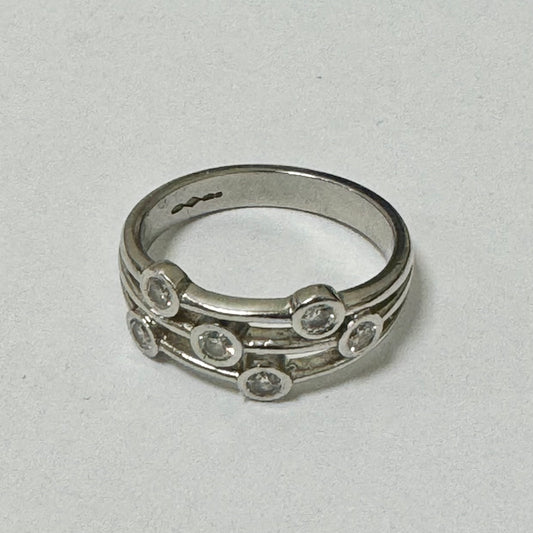 Platinum & 6 Diamond Set Dress Ring  - Pre-Loved
