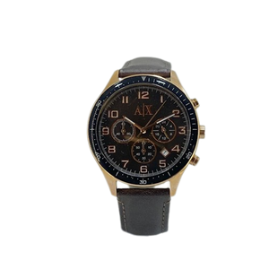 AX5102 Armani Exchange Rose Steel Watch on Bronze Leather Strap