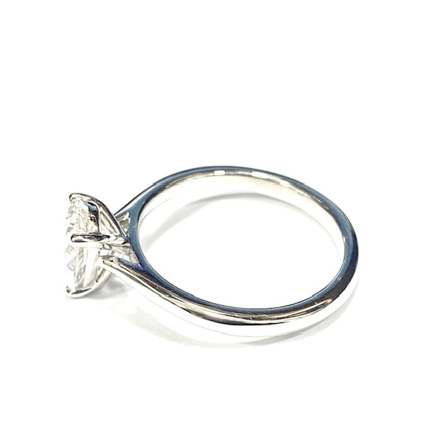 Platinum Certificated Lab Grown 1.07ct Pear Shape Diamond Ring