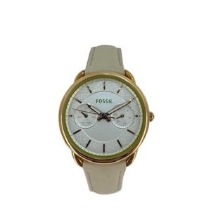 Fossil Tailor Multi function Rose Gold Lady Cream Leather Watch ref ES3954