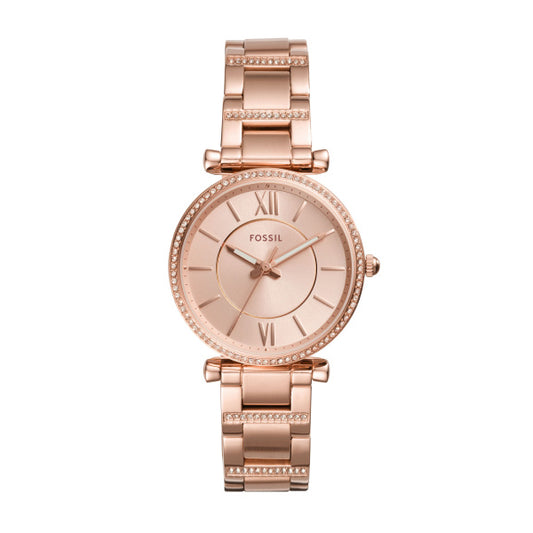 FOSSIL Carlie Rose-Gold-Tone Stainless Steel Watch ES4301