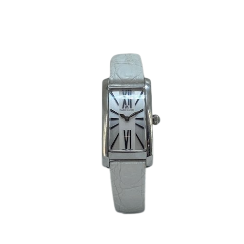 Maurice Lacroix FIABA Quartz S/S Watch with Roman Numerals on white Leather Strap Ref FA2064-SS001-112