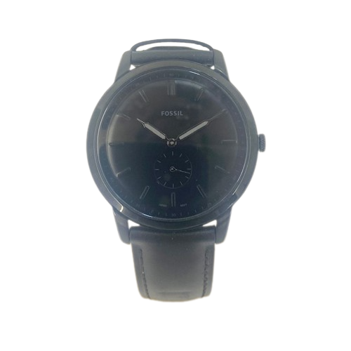 FS5000SET Fossil Gents Minimalist Black watch on Leather strap and Bracelet set