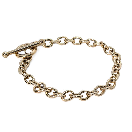 9ct Yellow Gold Oval Belcher Bracelet with T-Bar 7.5"