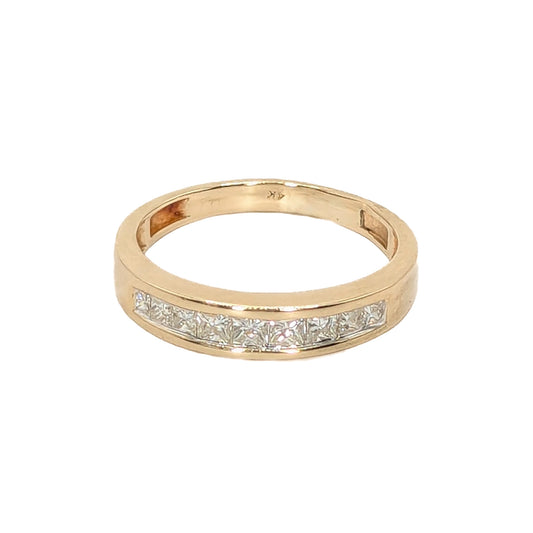 14ct Yellow Gold Princess Cut Diamond Eternity Ring Pre-Loved