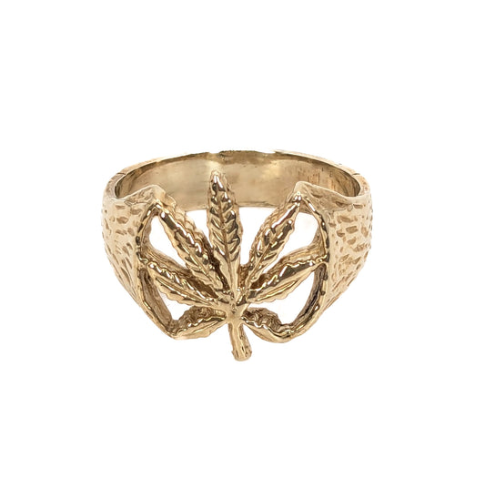 9ct Yellow Gold Leaf Cut Out Ring  Pre-Loved