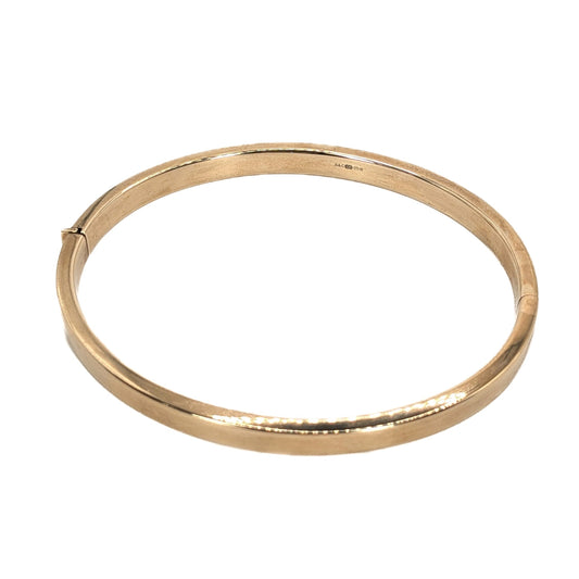 9ct Yellow Gold, Flat-Profile, Hollow Hinge Bangle