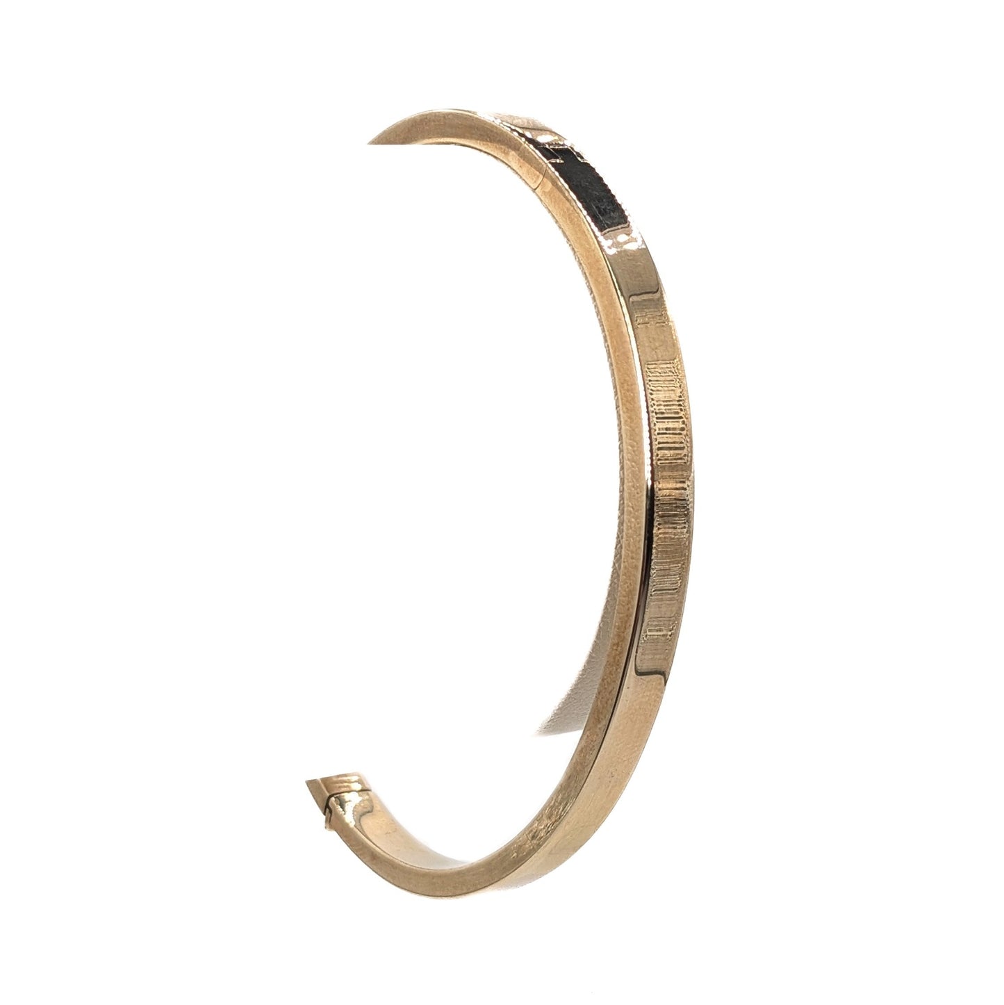 9ct Yellow Gold, Flat-Profile, Hollow Hinge Bangle