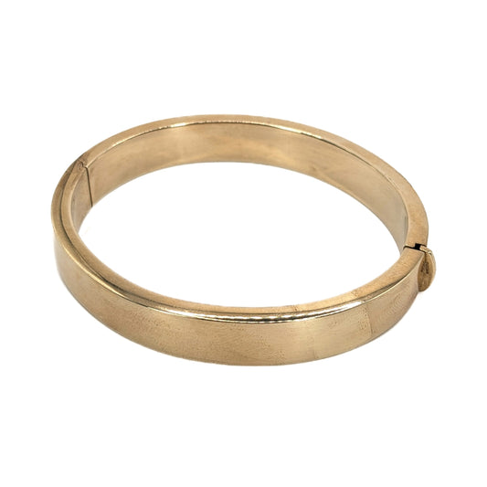 9ct Yellow Gold, 10mm, Classic Hinged Bangle