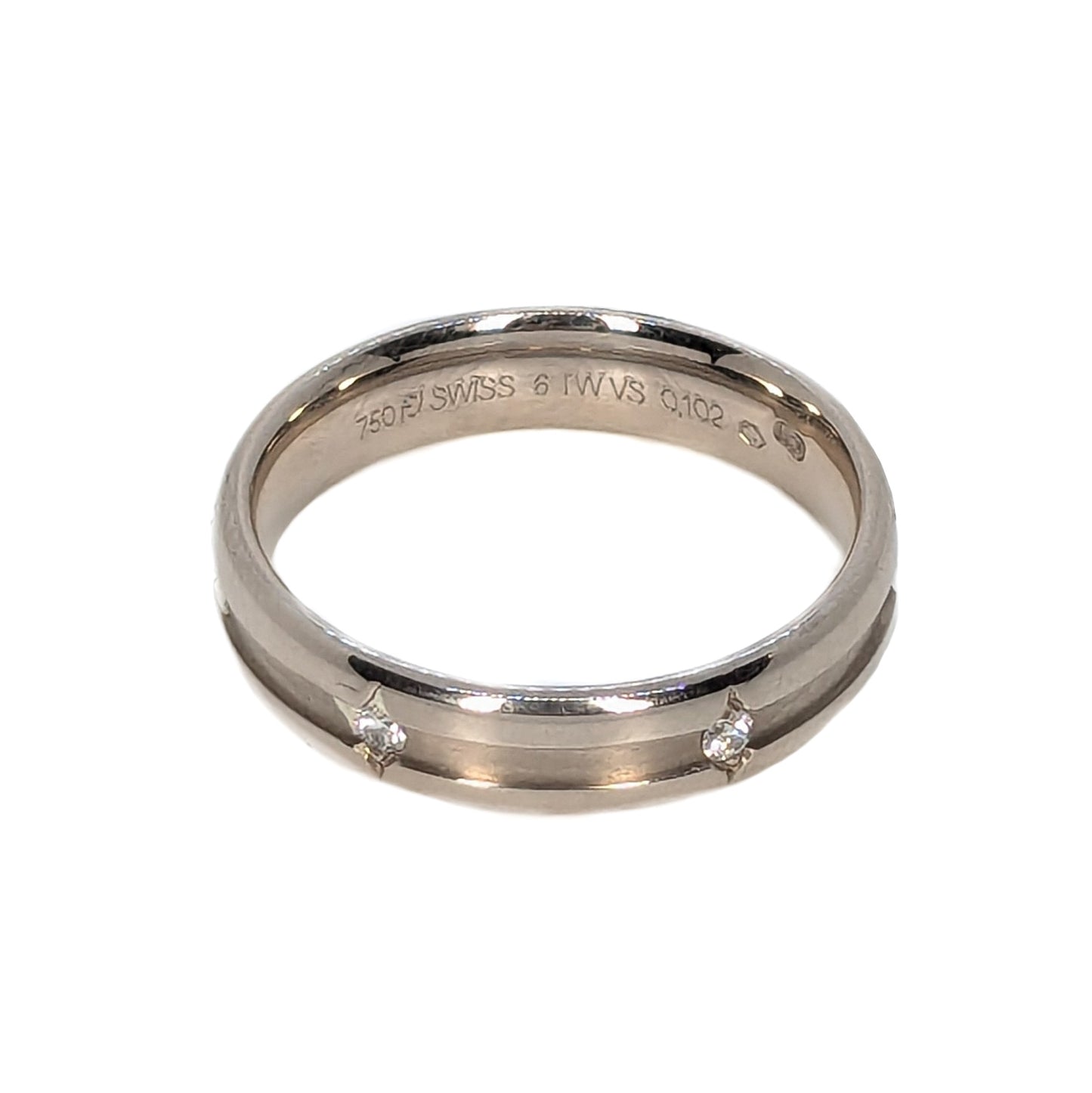 Furrer Jacot 18ct White Gold Diamond Set Wedding Ring