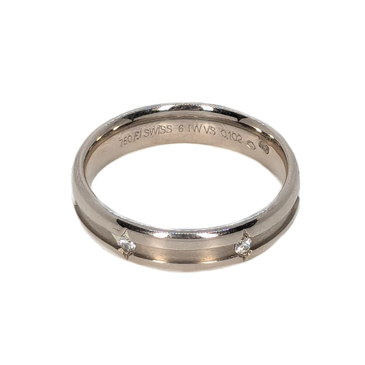 Furrer Jacot 18ct White Gold Diamond Set Wedding Ring