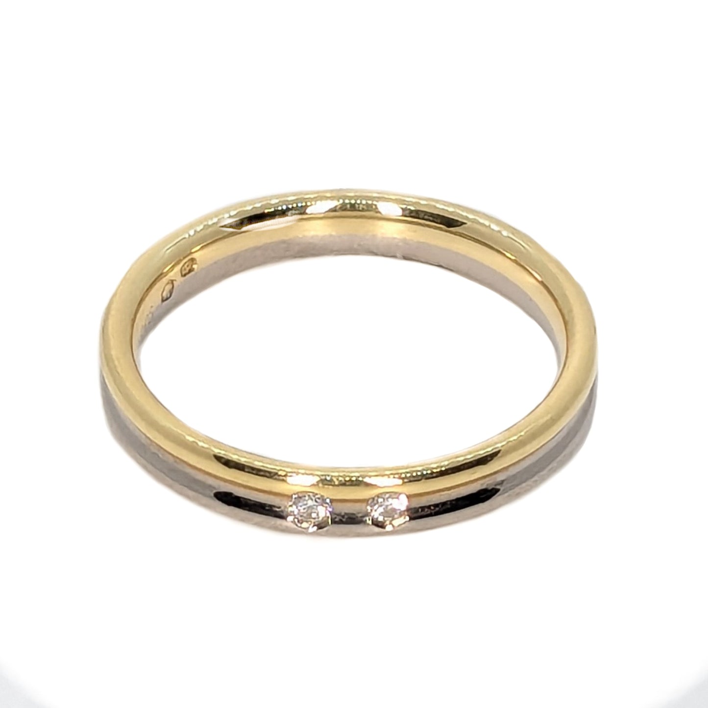 Furrer Jacot 18ct 2-Tone Diamond Set Wedding Ring