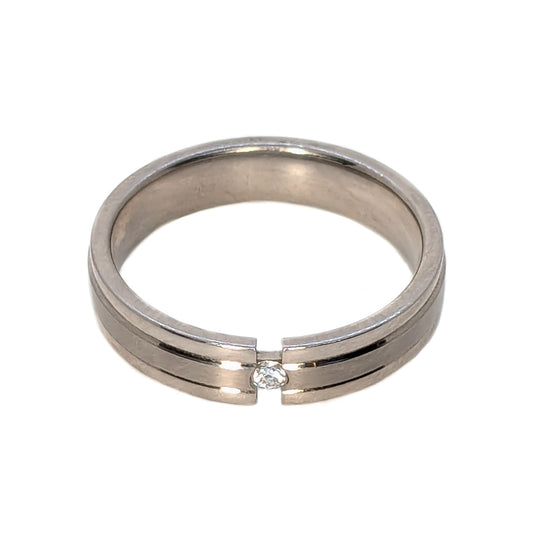 Furrer Jacot 18ct White Gold 4mm Diamond Set Wedding Ring