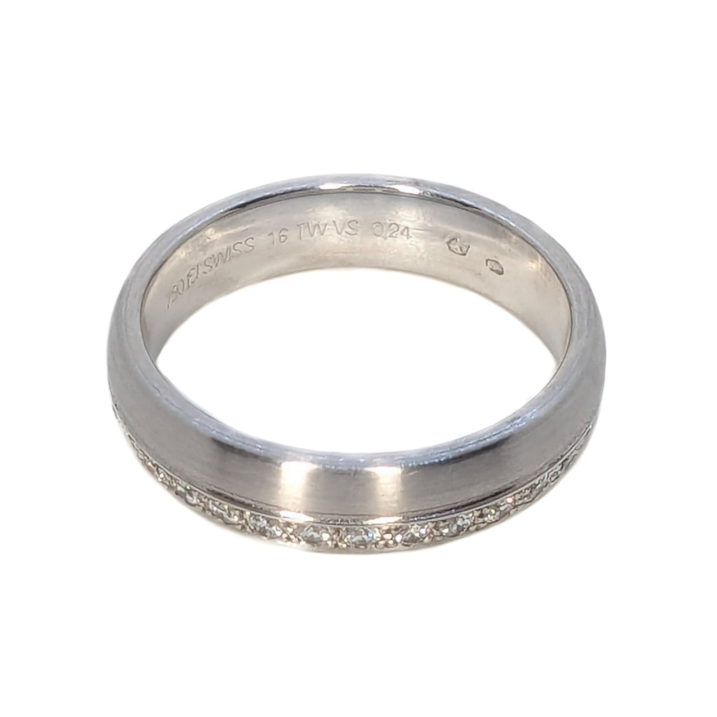 Furrer Jacot 18ct White Gold 16 Diamonds Set Wedding Ring