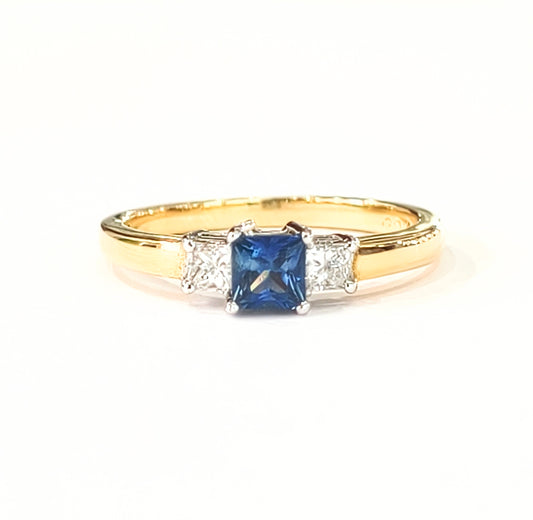 18ct Yellow Gold Sapphire & Diamond Dress Ring