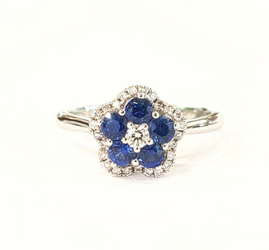 18ct White Gold Sapphire & Diamond Dress Ring