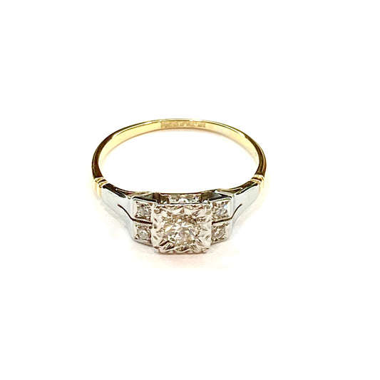 18ct Gold Diamond Set Ring Pre Loved