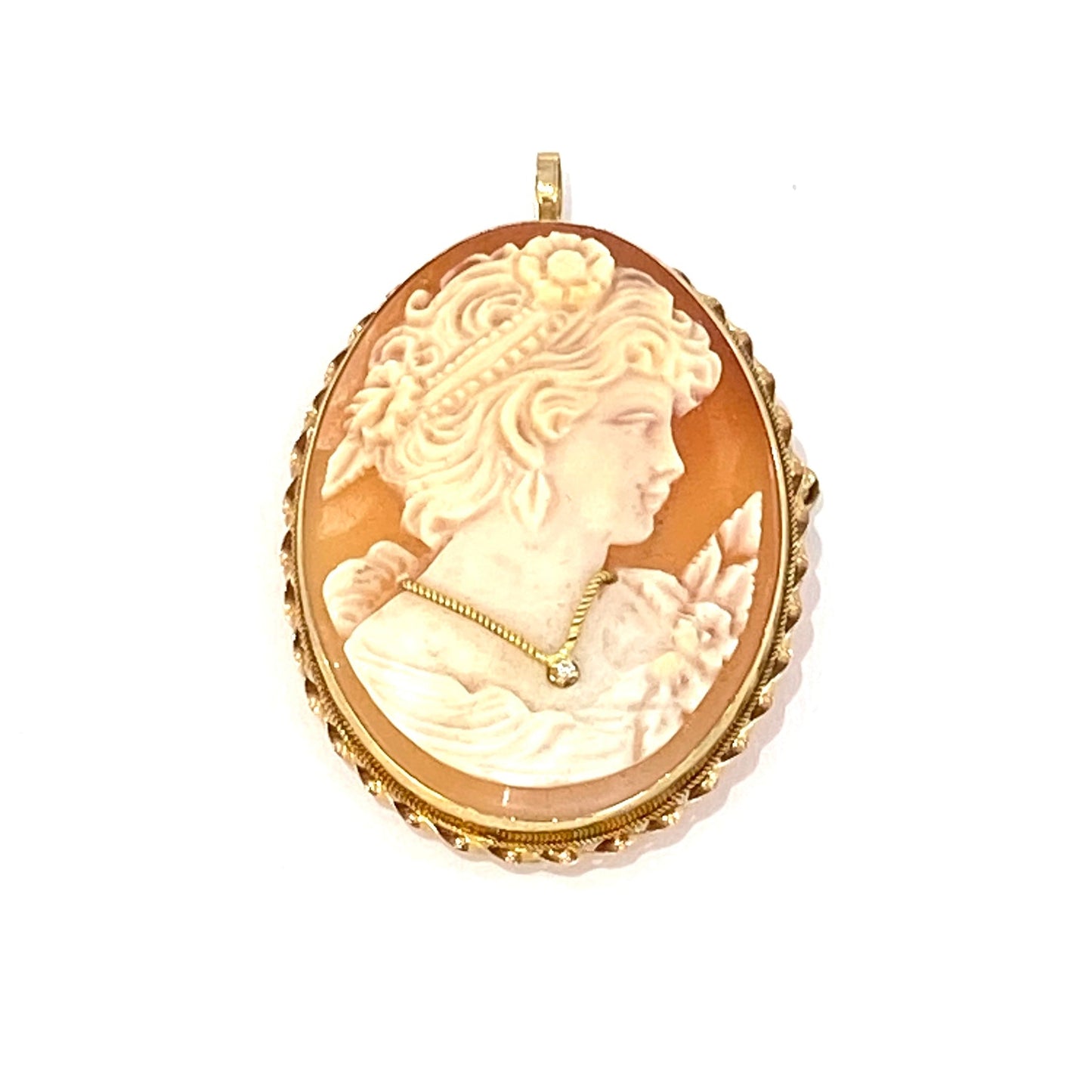 9ct Yellow Gold Large Cameo 2in1 Brooch/Pendant
