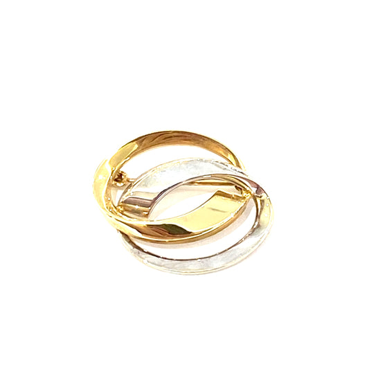 9ct Yellow and White Gold 2-Tone Brooch
